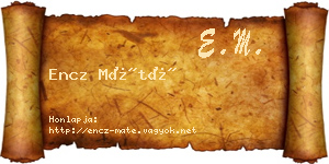 Encz Máté névjegykártya